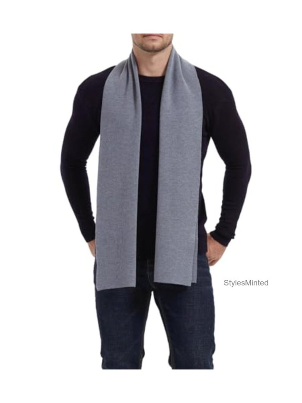 Men's Winter Scarf Solid Classic Cold Weather Long Wrap